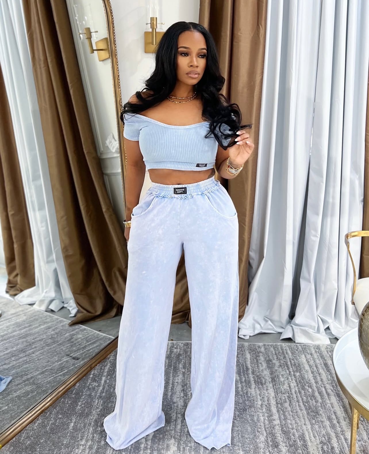 Mineral Wash Pants Set
