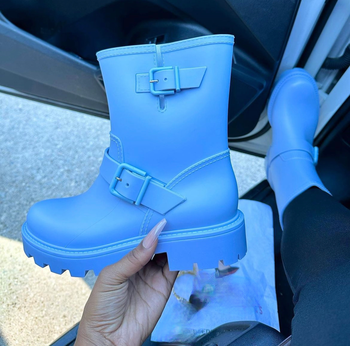 Jelly Buckle Boots