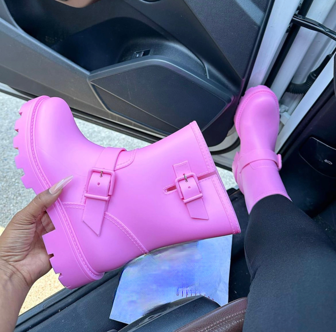 Jelly Buckle Boots