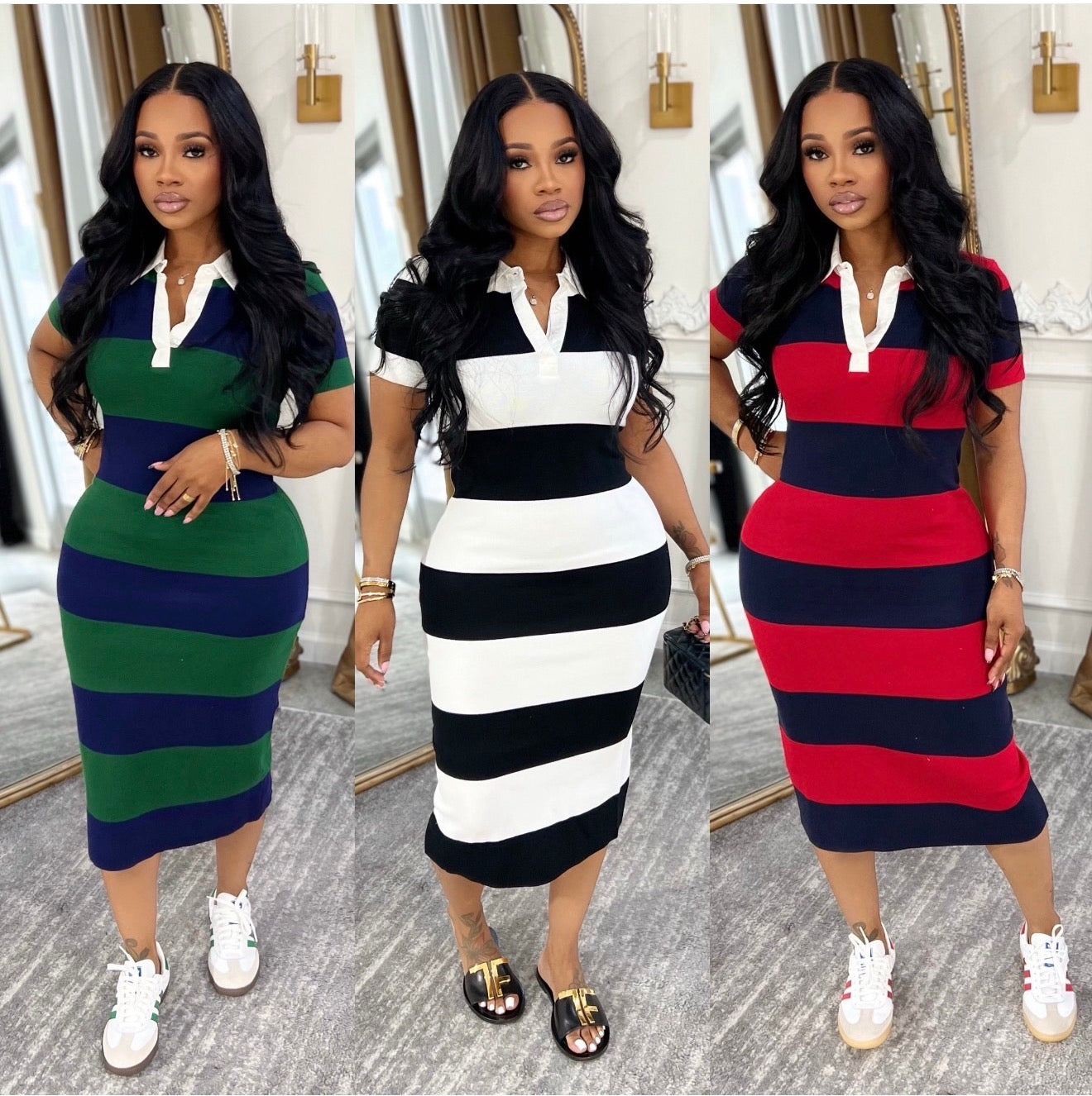 Stripe Midi Dress